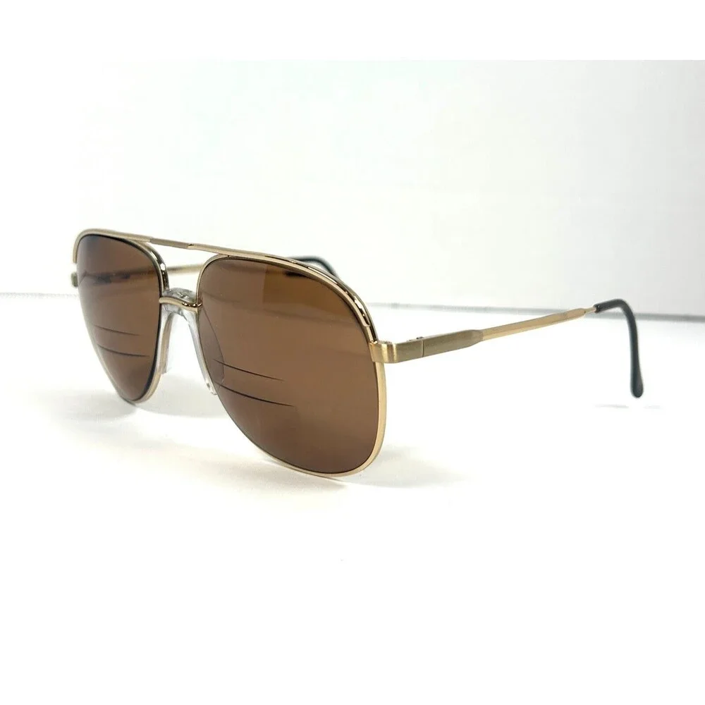LUXOTTICA STUART GOLD ELECTROPLATED SUNGLASSES FRAMES ONLY ITALY 62-17-150 FLIXX